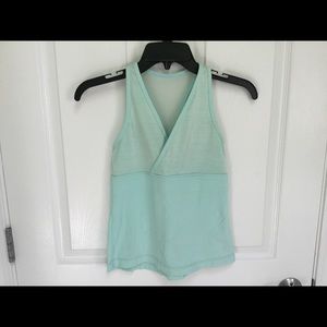 Lululemon mint green tank. Size 0-2. Surplice neck